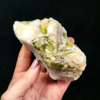 HUGE Watermelon Tourmaline & Quartz Crystal