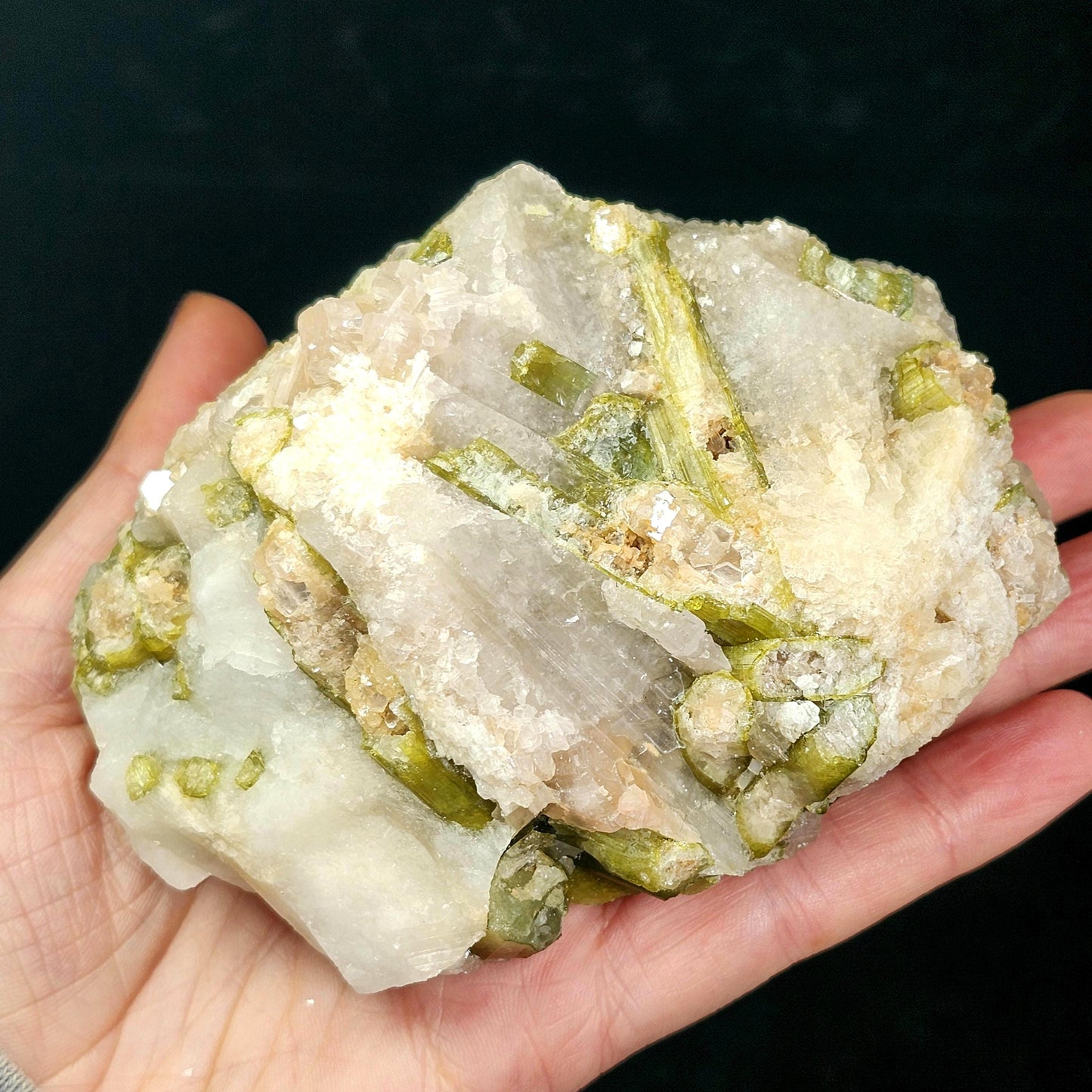 HUGE Watermelon Tourmaline & Quartz Crystal