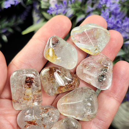 Blue Topaz & Hematoid Crystal