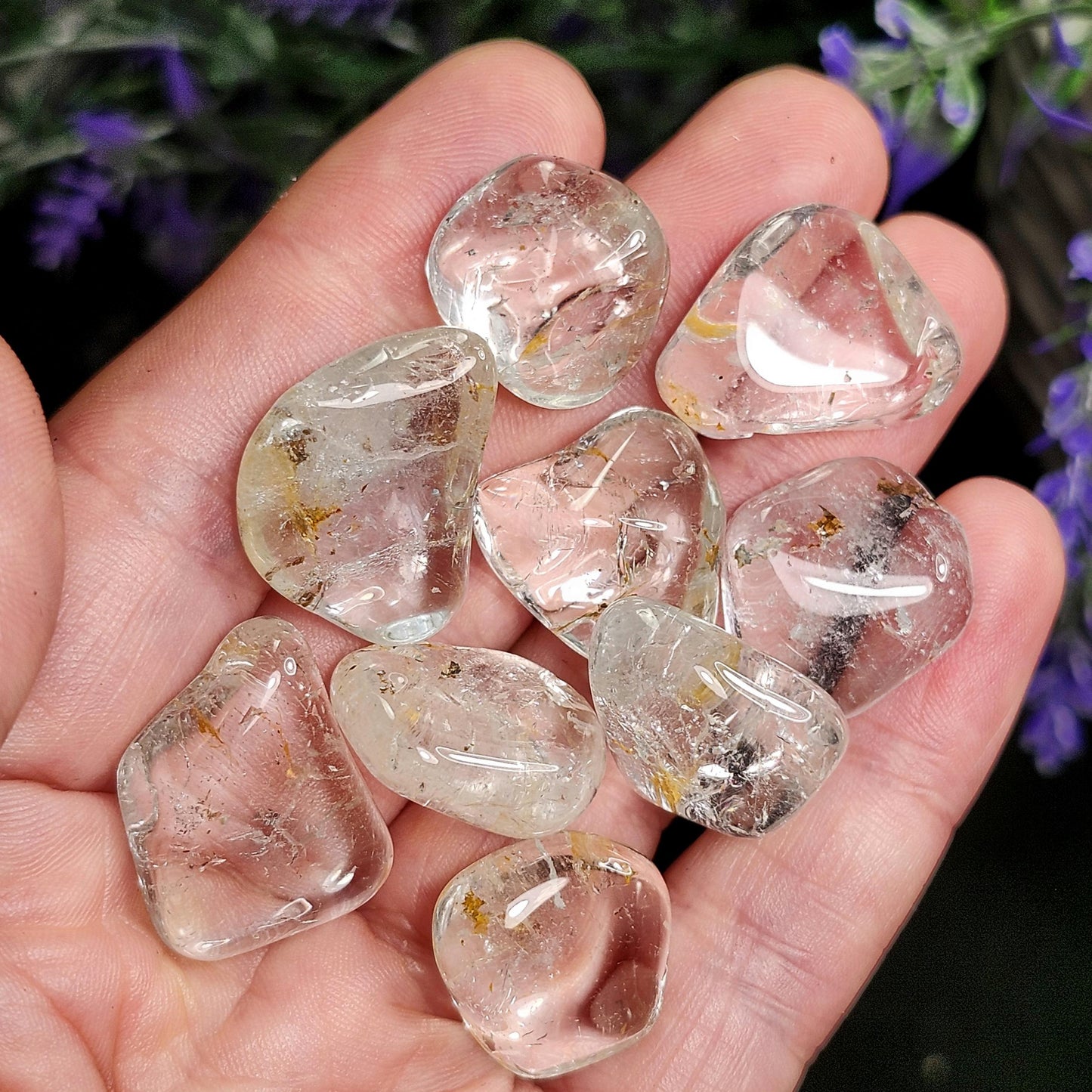 Clear Topaz & Hematoid Crystal