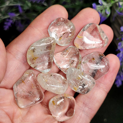 Clear Topaz & Hematoid Crystal