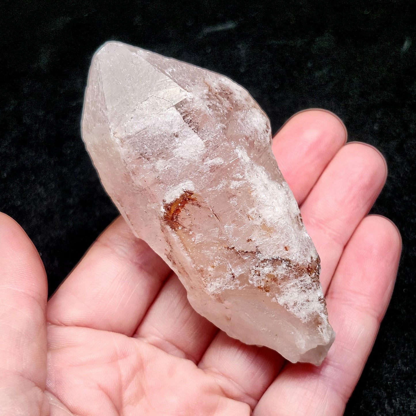 Dreamsicle Pink Lemurian Quartz Crystal (114g)