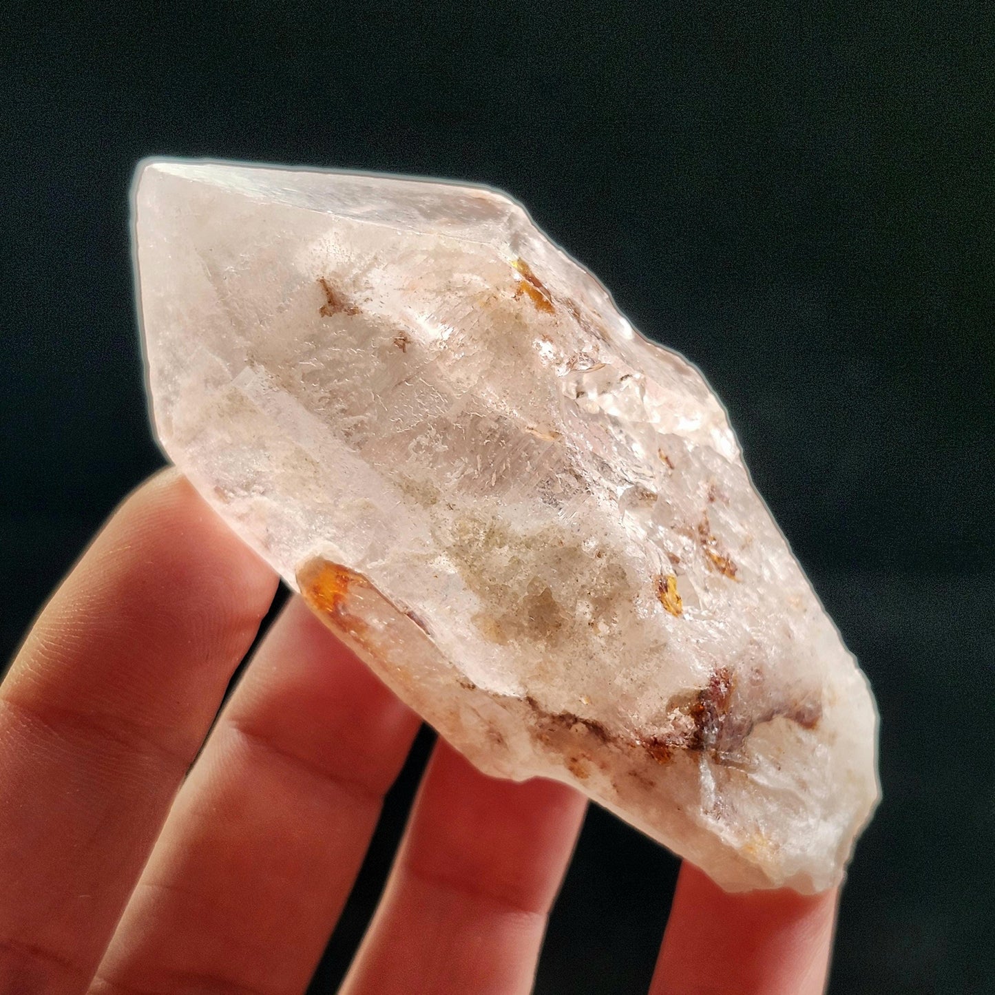 Dreamsicle Pink Lemurian Quartz Crystal (114g)