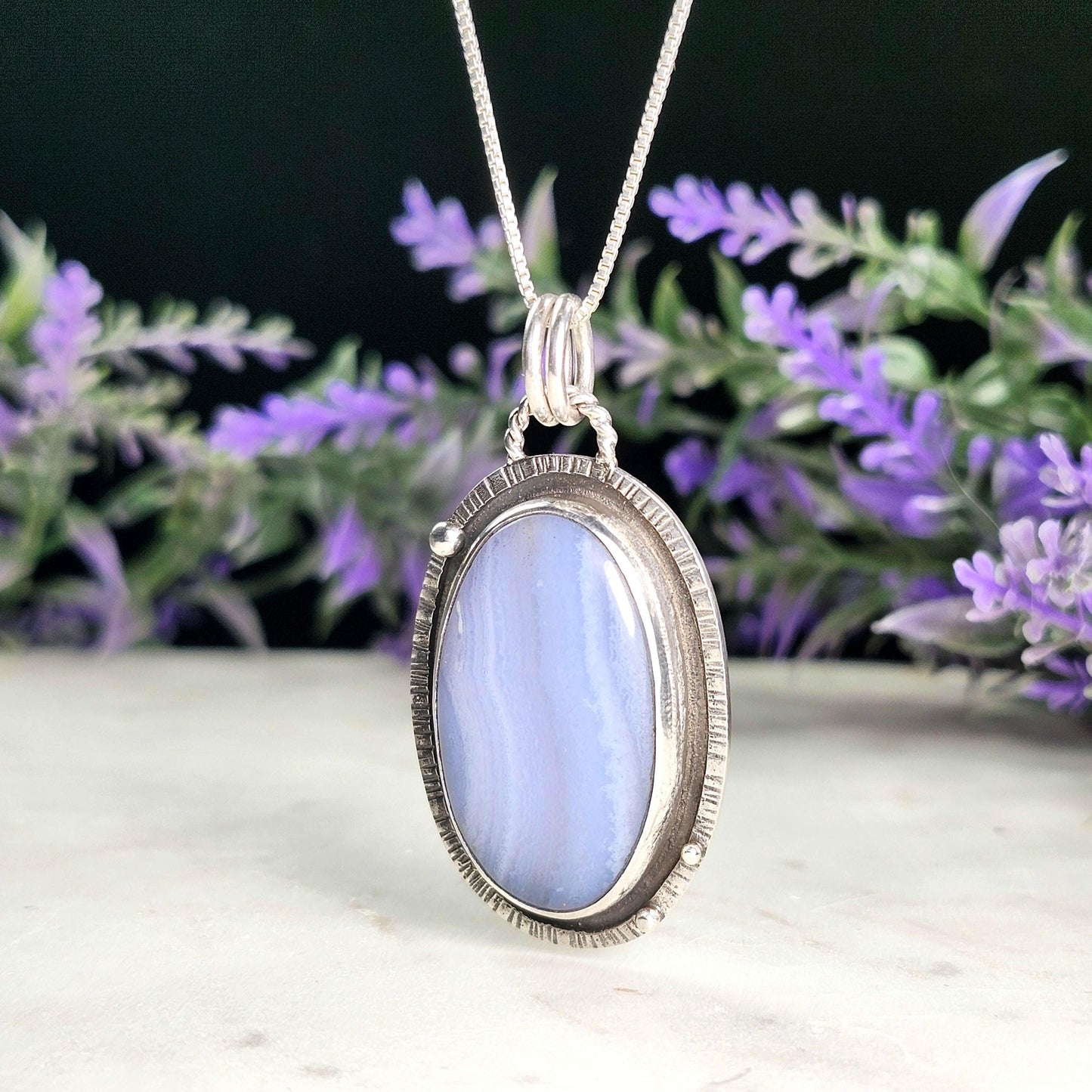 Blue Lace Agate Pendant