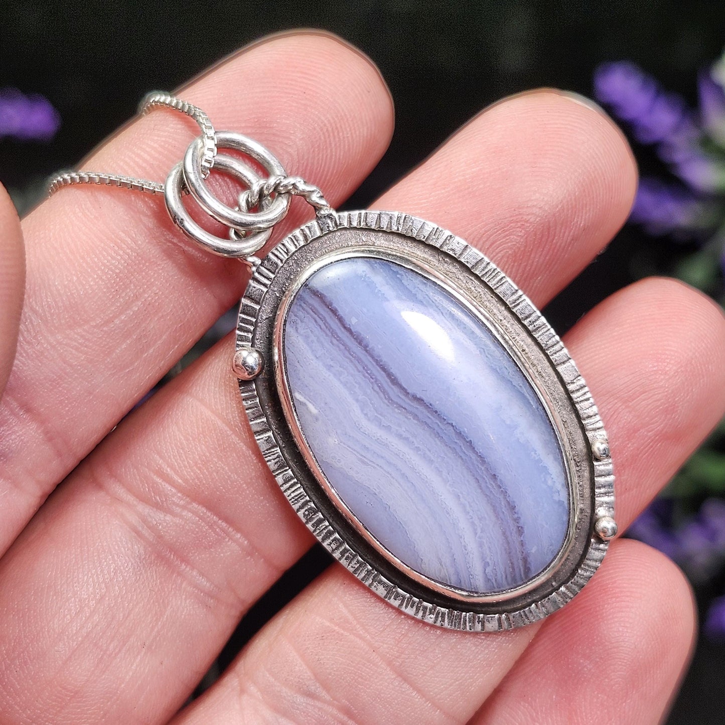 Blue Lace Agate Pendant