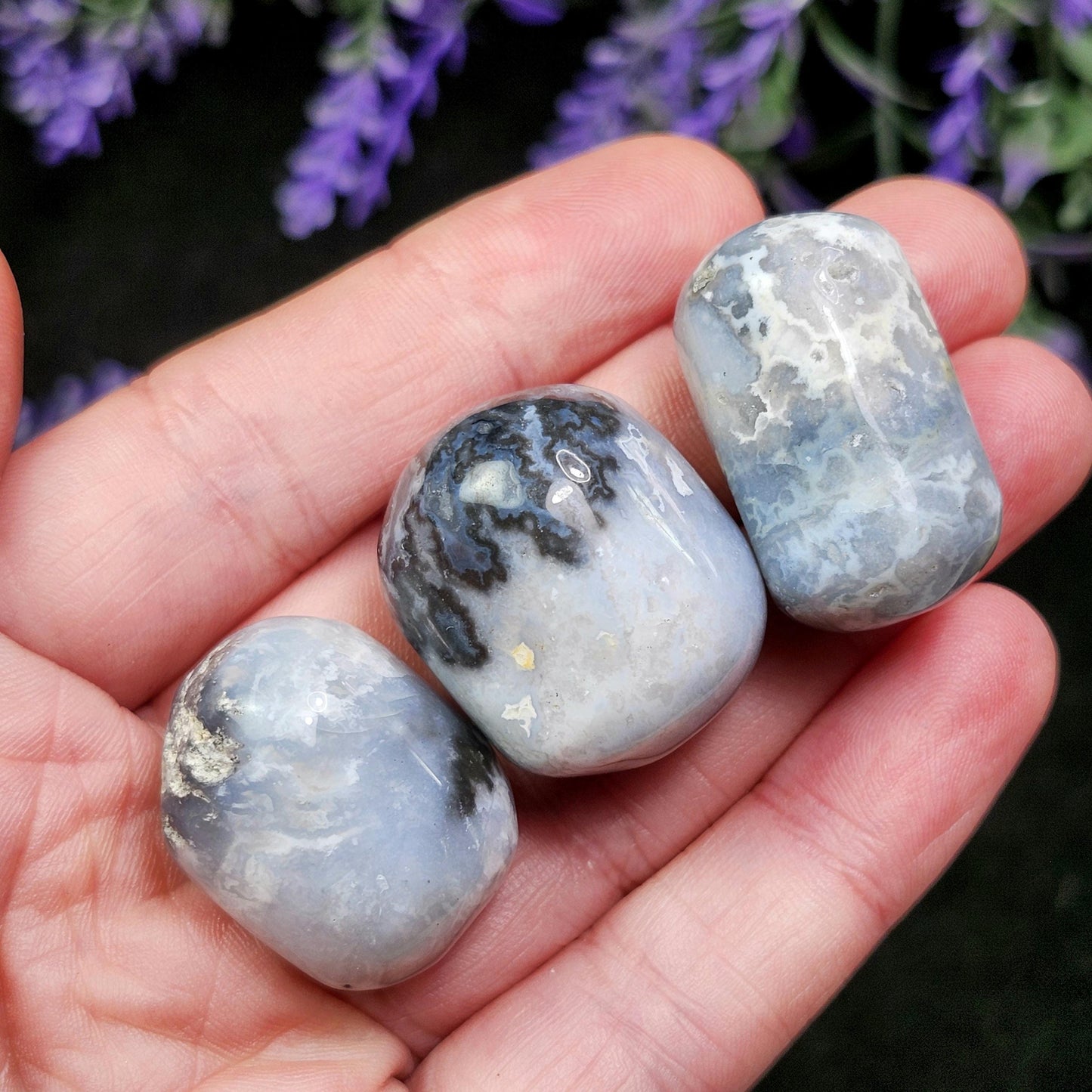 Blue Plume Agate Crystal