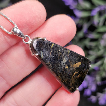 Greenland Nuummite Pendant, Rare Authentic Collector's Crystal