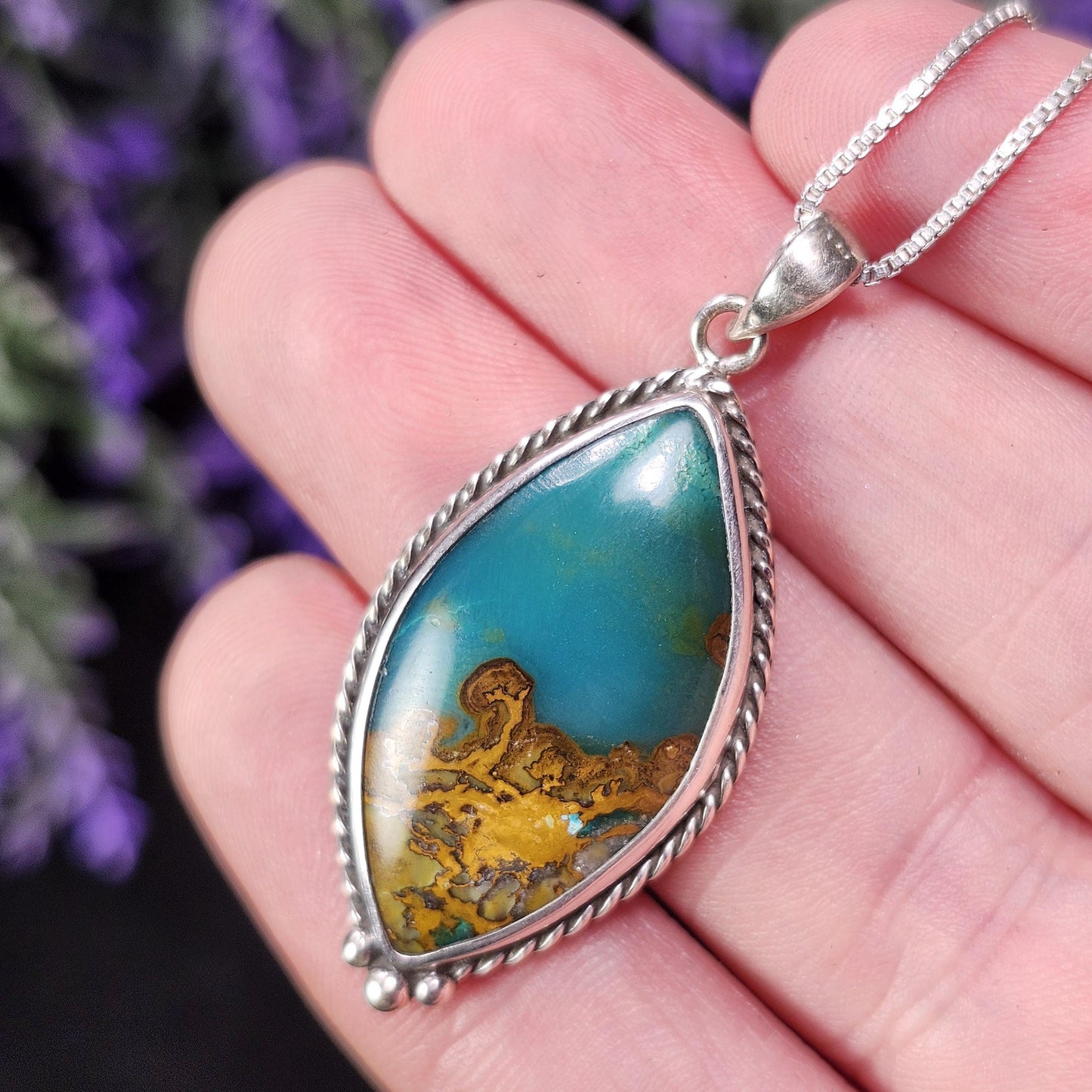 Chrysocolla Sonoran Sunrise Pendant