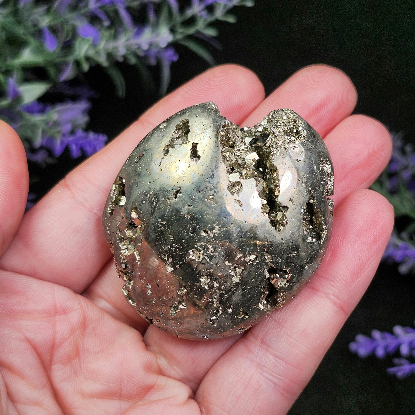 Pyrite Palm Stone