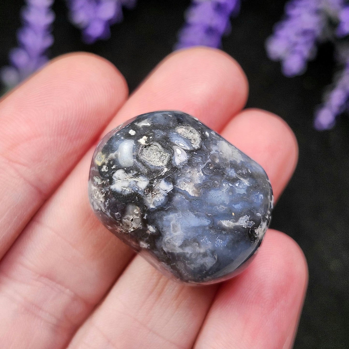 Blue Plume Agate Crystal