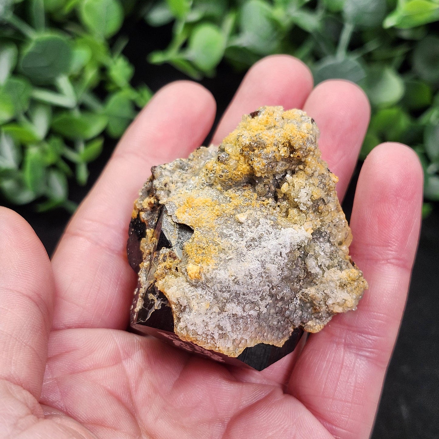 Hyalite Opal & Black Tourmaline 87g