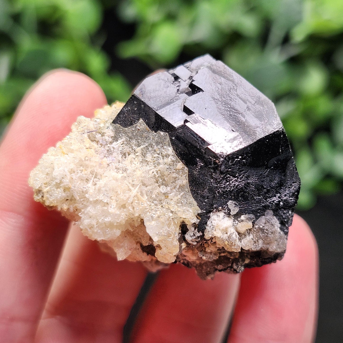 Hyalite Opal & Black Tourmaline 68g