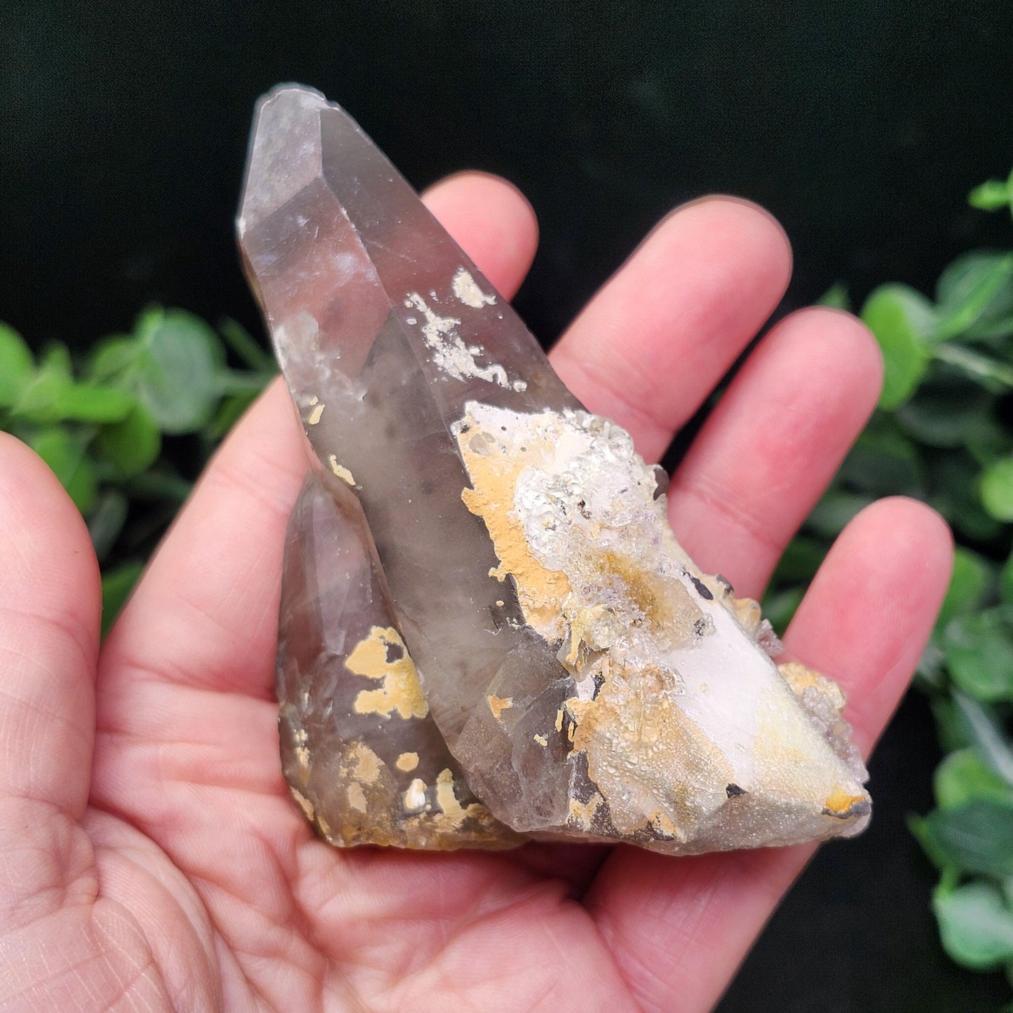 Hyalite Opal Smoky Quartz 149g