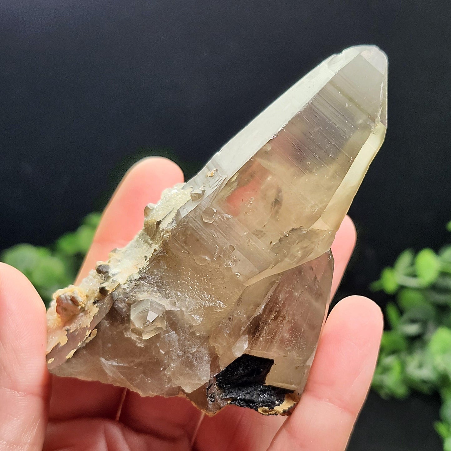 Hyalite Opal Smoky Quartz 149g