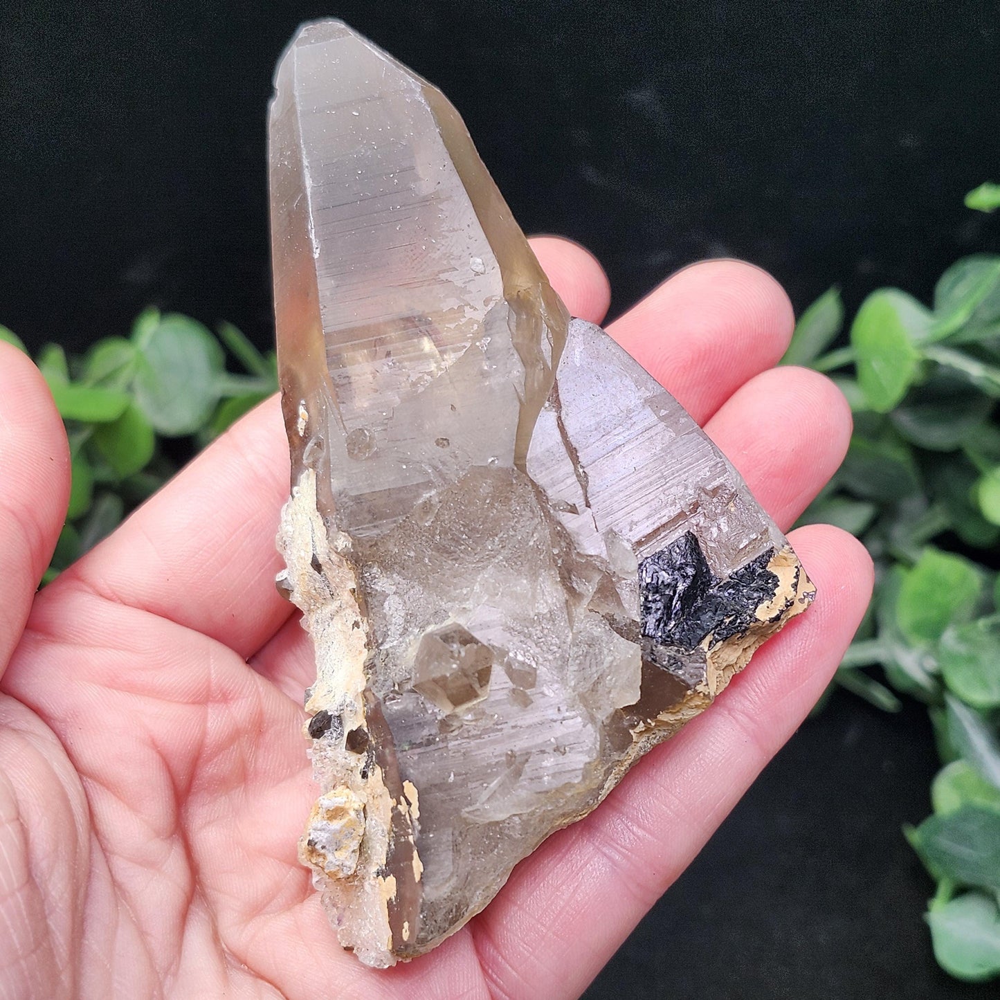 Hyalite Opal Smoky Quartz 149g