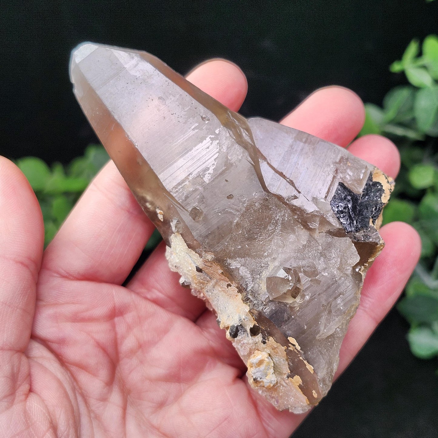 Hyalite Opal Smoky Quartz 149g