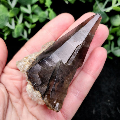 Hyalite Opal on Smoky Quartz Cluster 79g