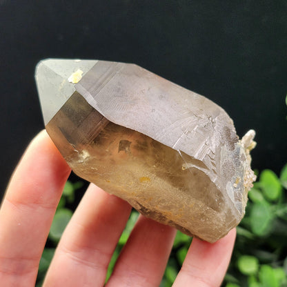 Hyalite Opal on Smoky Quartz Crystal 129.9g, Namibian Crystal Specimen