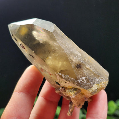 Hyalite Opal on Smoky Quartz Crystal 129.9g, Namibian Crystal Specimen