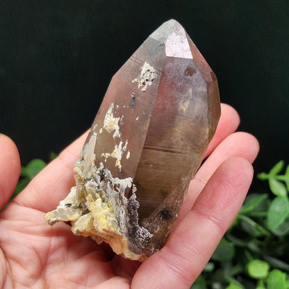 Hyalite Opal on Smoky Quartz Crystal 129.9g, Namibian Crystal Specimen