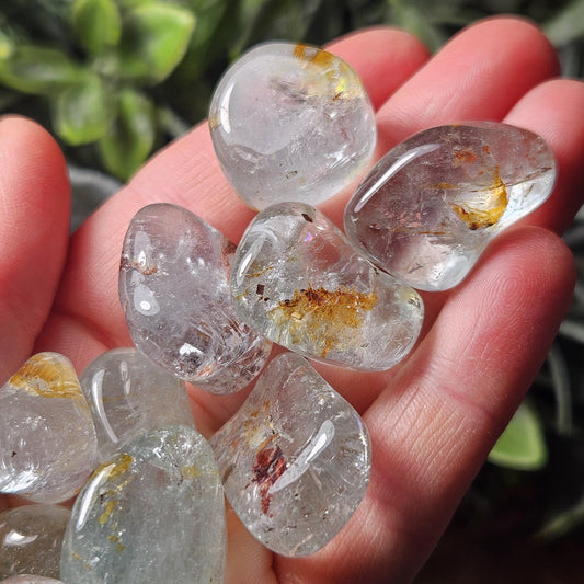 Blue Topaz & Hematoid Crystal