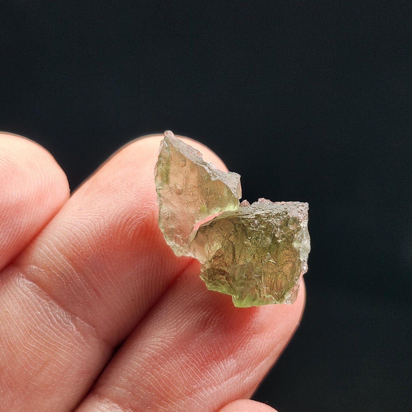 Angel Chime Moldavite 1.3g with Natural HOLE