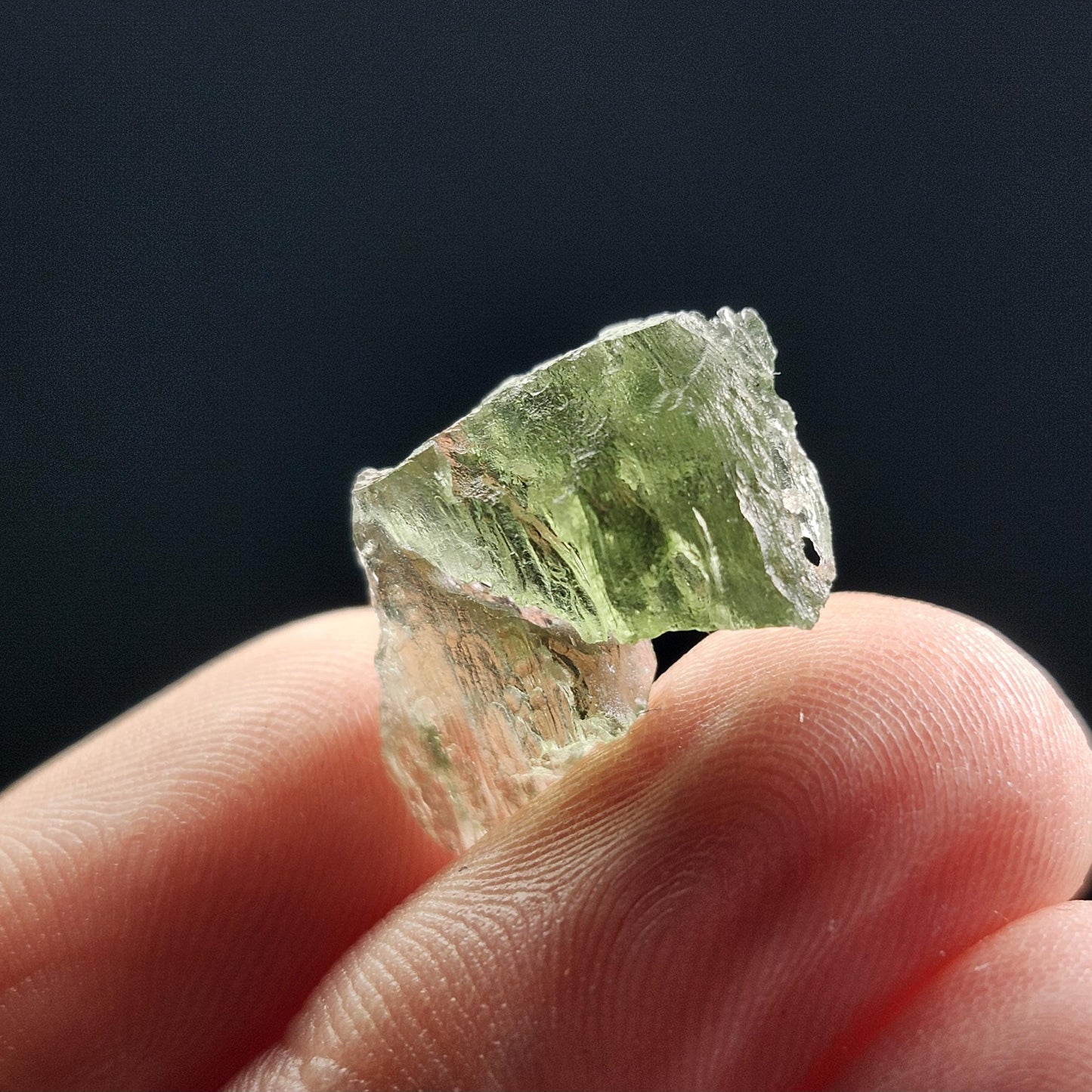 Angel Chime Moldavite 1.3g with Natural HOLE