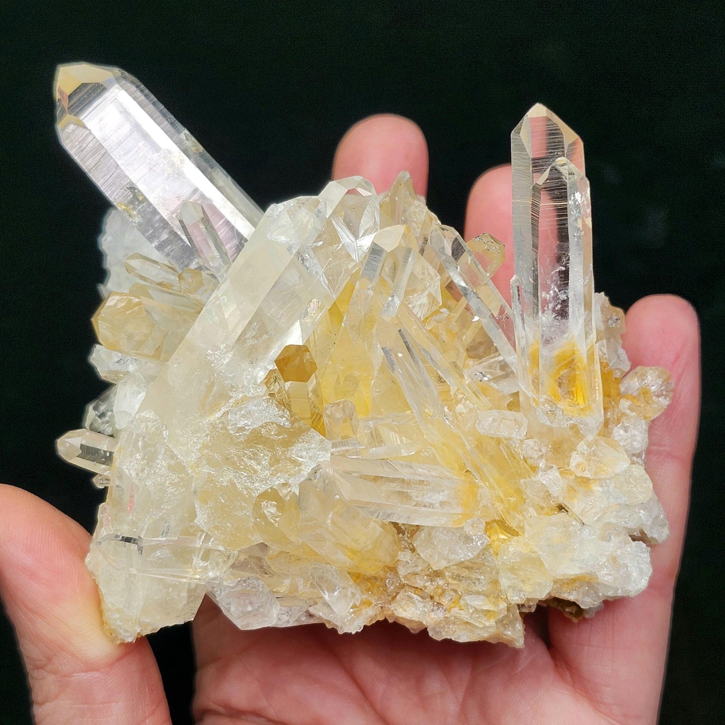 Golden Lemurian Quartz Cluster 257g