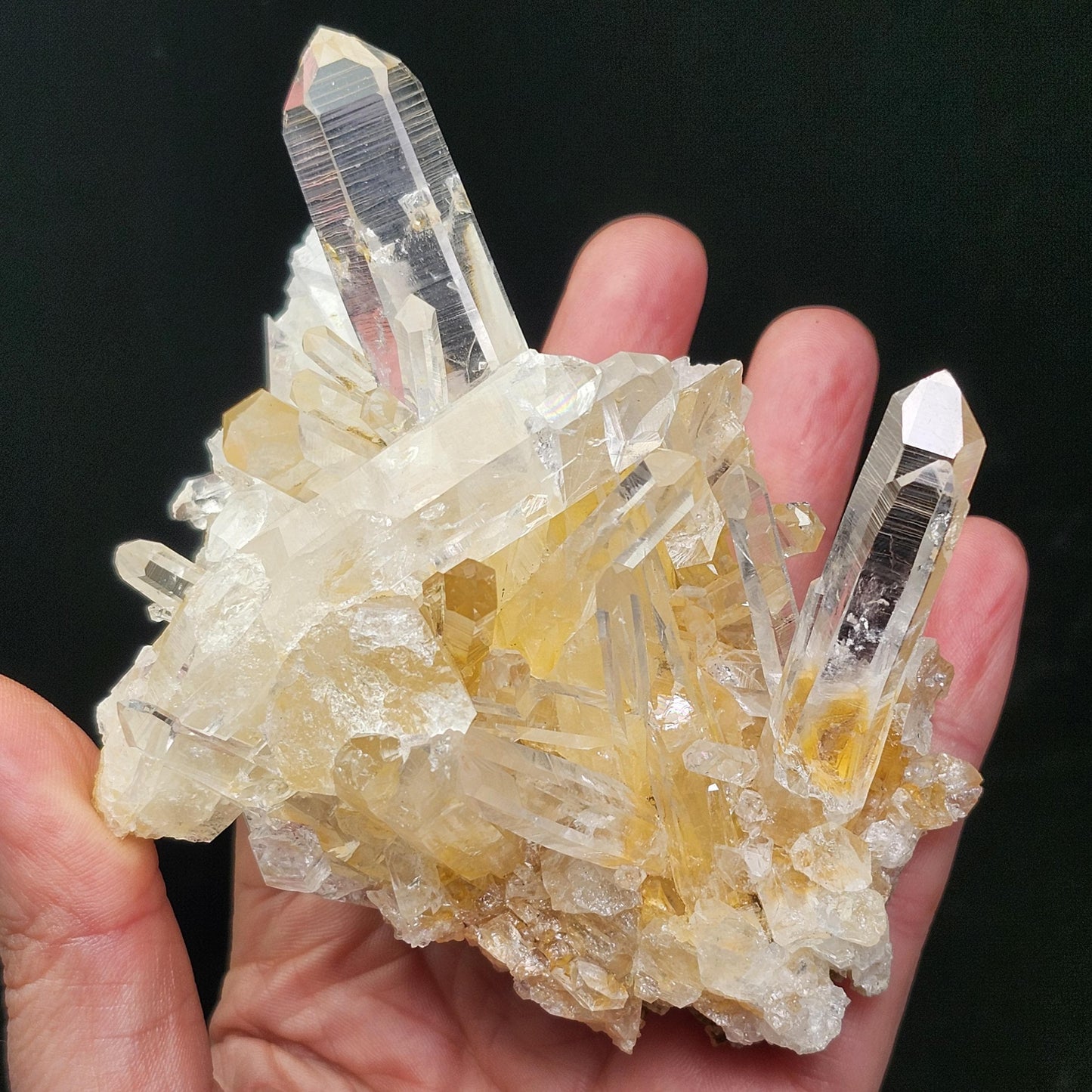 Golden Lemurian Quartz Cluster 257g