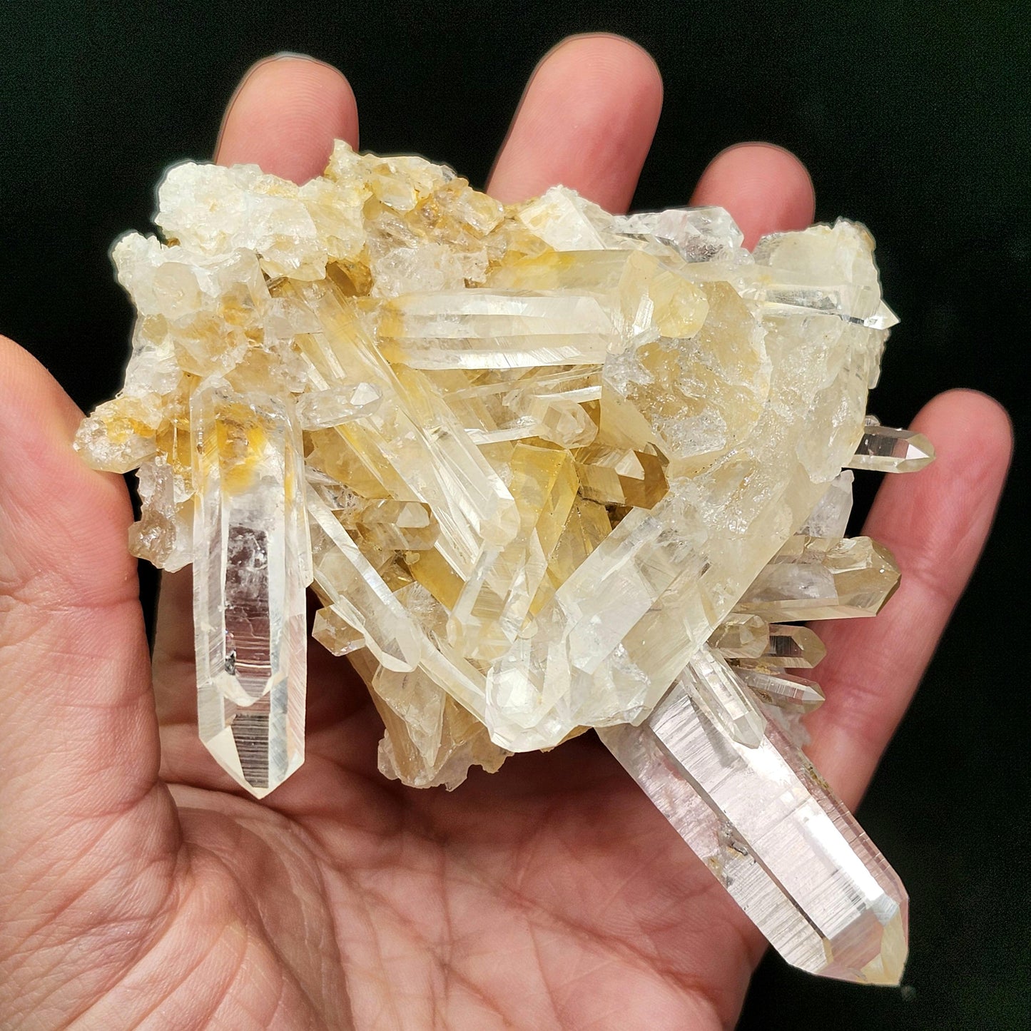Golden Lemurian Quartz Cluster 257g