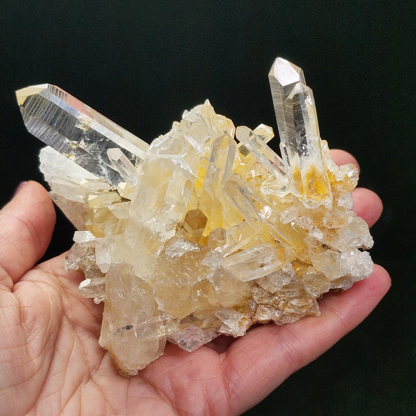 Golden Lemurian Quartz Cluster 257g