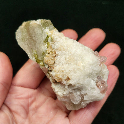 Watermelon Tourmaline & Quartz Crystal 158g