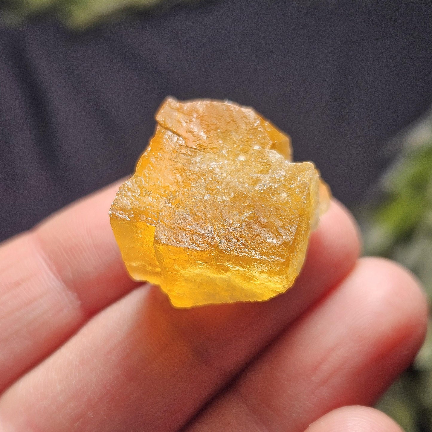 Cubic Yellow Fluorite Crystals from Morocco