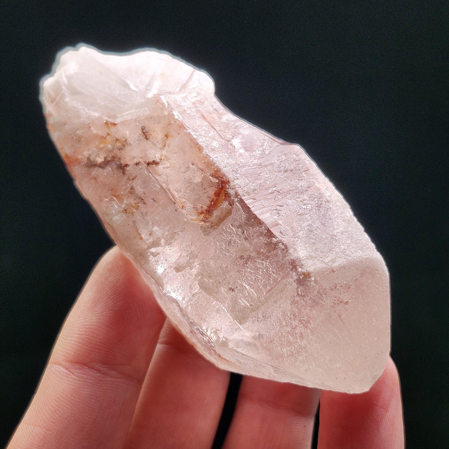 Dreamsicle Pink Lemurian Quartz Crystal (114g)