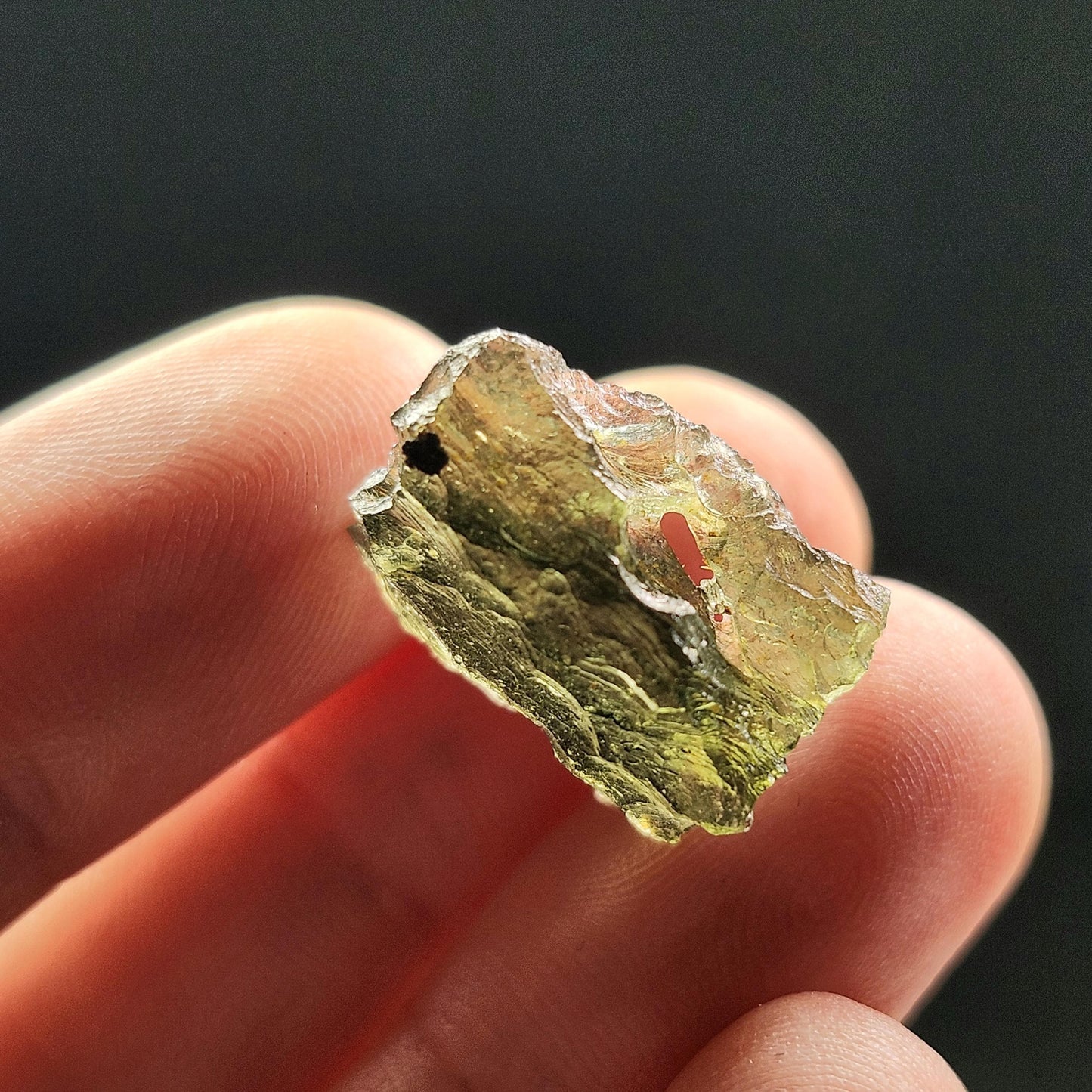 Moldavite 1.9g with Natural HOLE