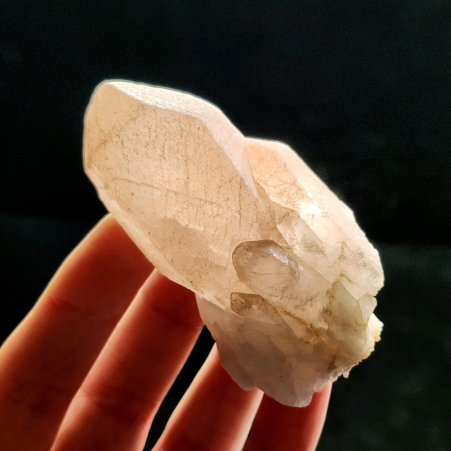 Dreamsicle Pink Lemurian Quartz Crystal (89g)
