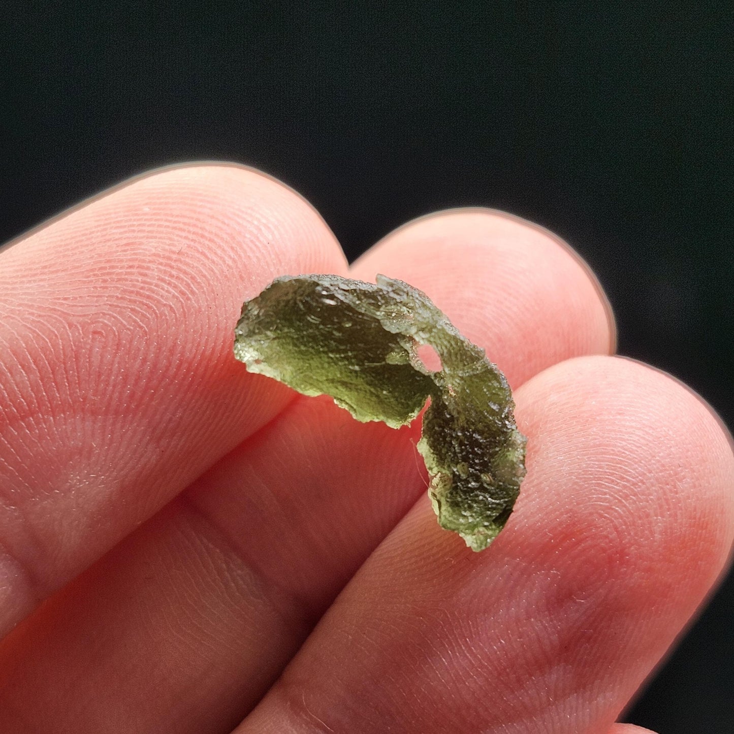 Moldavite 1.4g with Natural HOLE