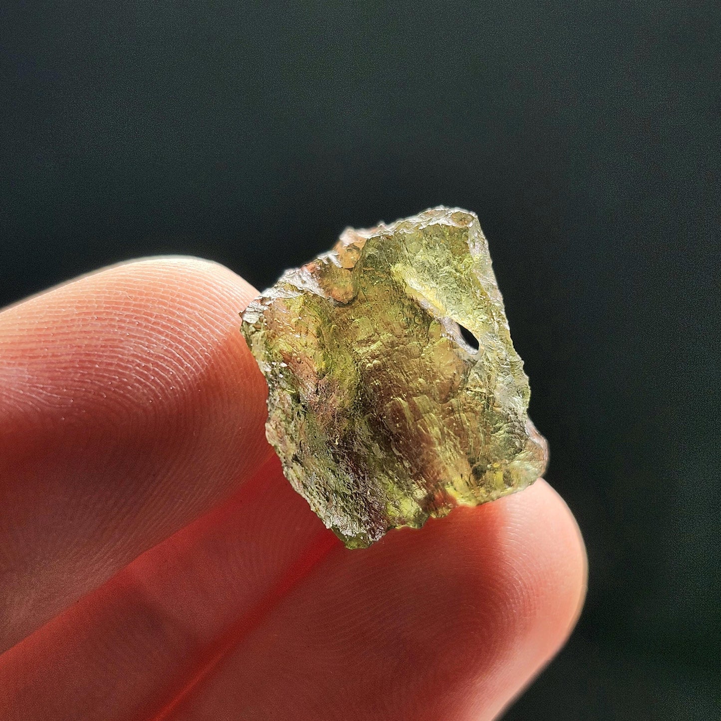 Moldavite 1.9g with Natural HOLE