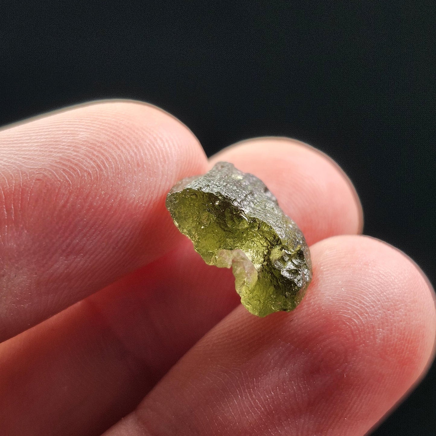 Moldavite with Natural HOLE Specimen