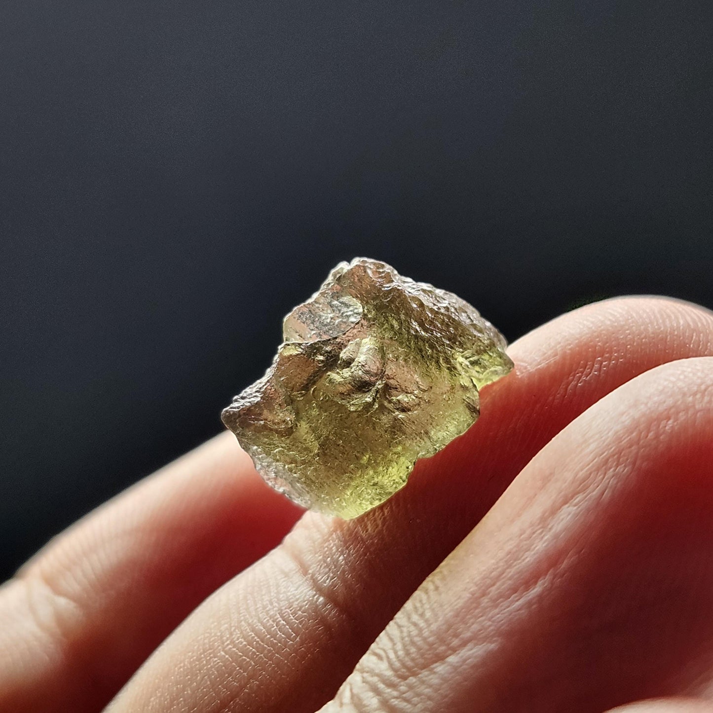 Moldavite with Natural HOLE Specimen