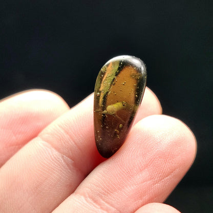 Polished Moldavite Bead: Authentic Czech Tektite Crystal (1.8g, 20mm x 8mm x 7mm)