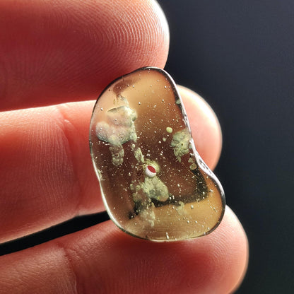 Polished Moldavite Bead: Authentic Czech Tektite Crystal (1.6g, 21mm x 13mm x 3mm)
