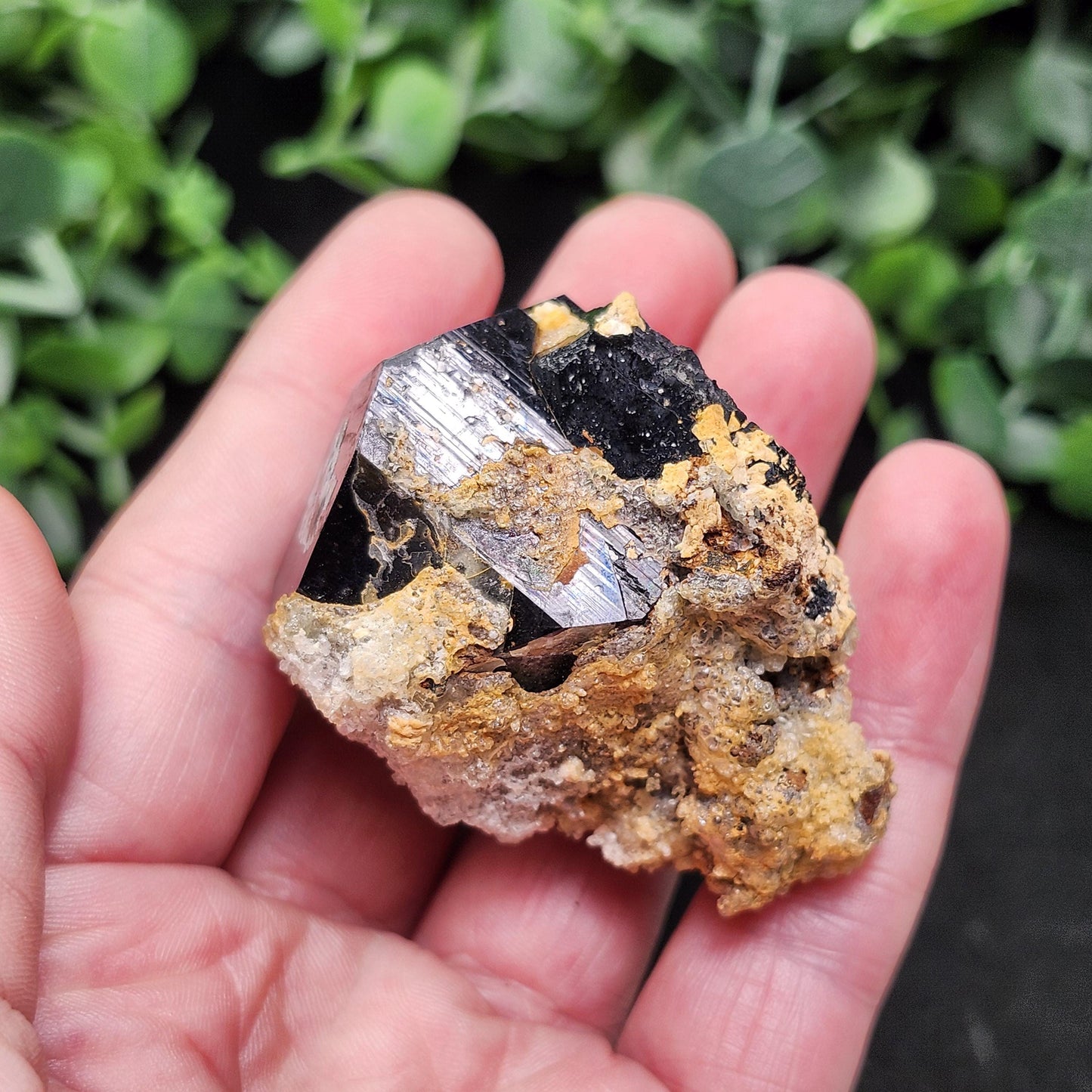 Hyalite Opal & Black Tourmaline 87g