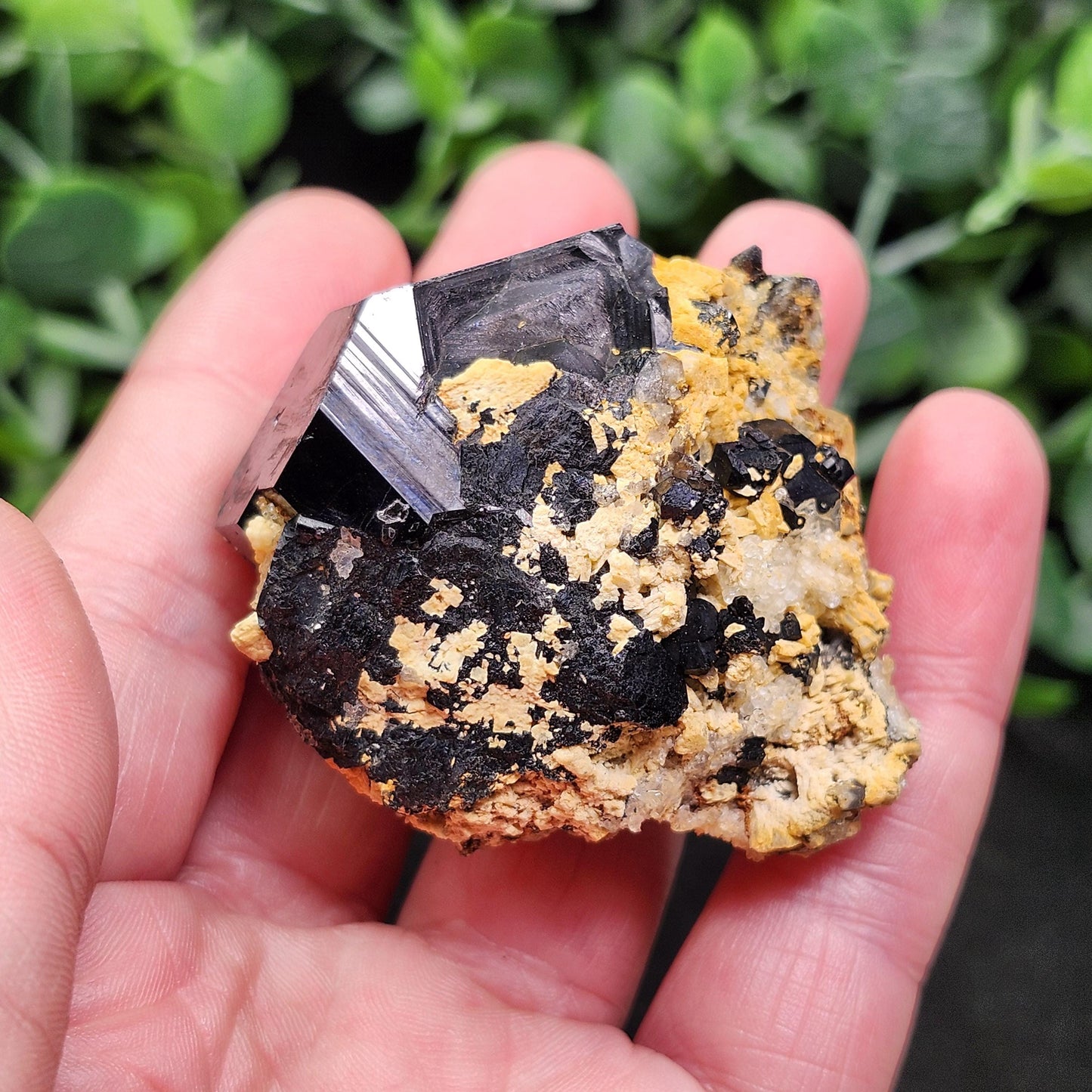 Hyalite Opal & Black Tourmaline 87g