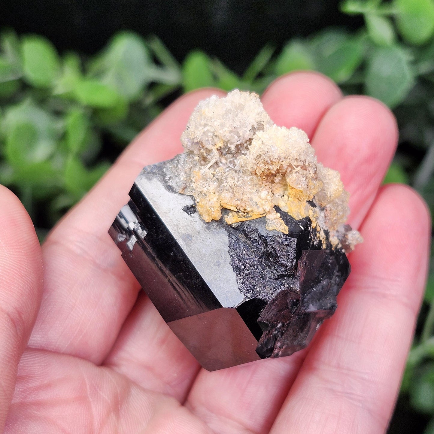 Hyalite Opal & Black Tourmaline 68g