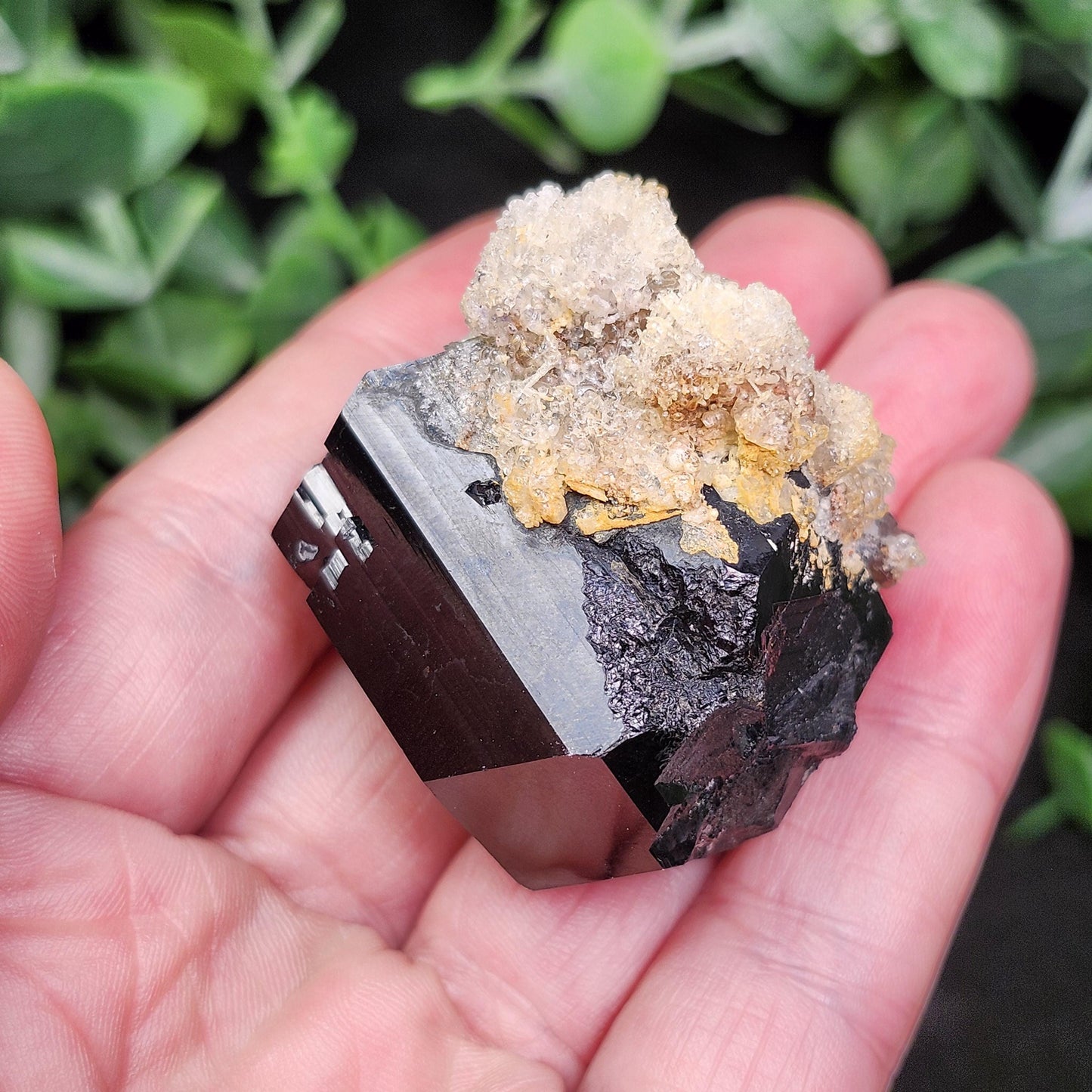 Hyalite Opal & Black Tourmaline 68g