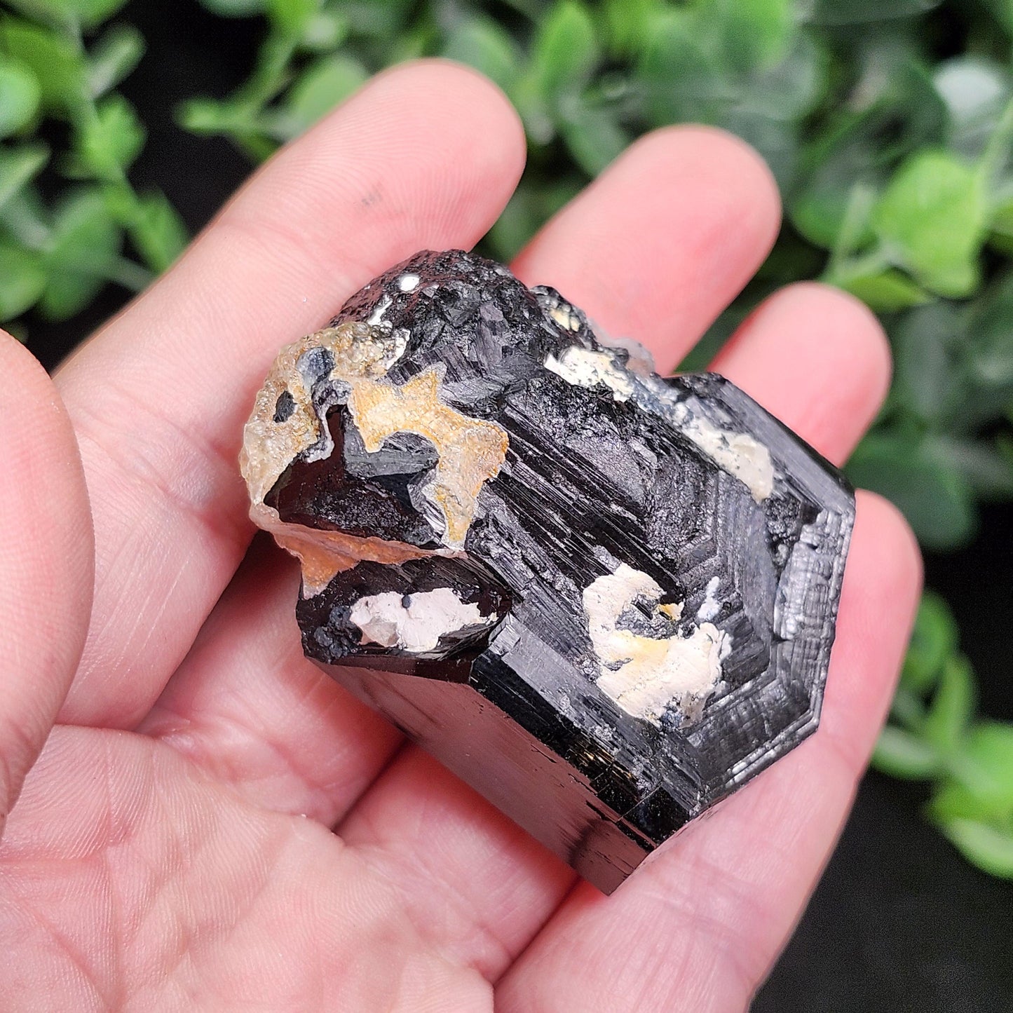 Hyalite Opal & Black Tourmaline 97g