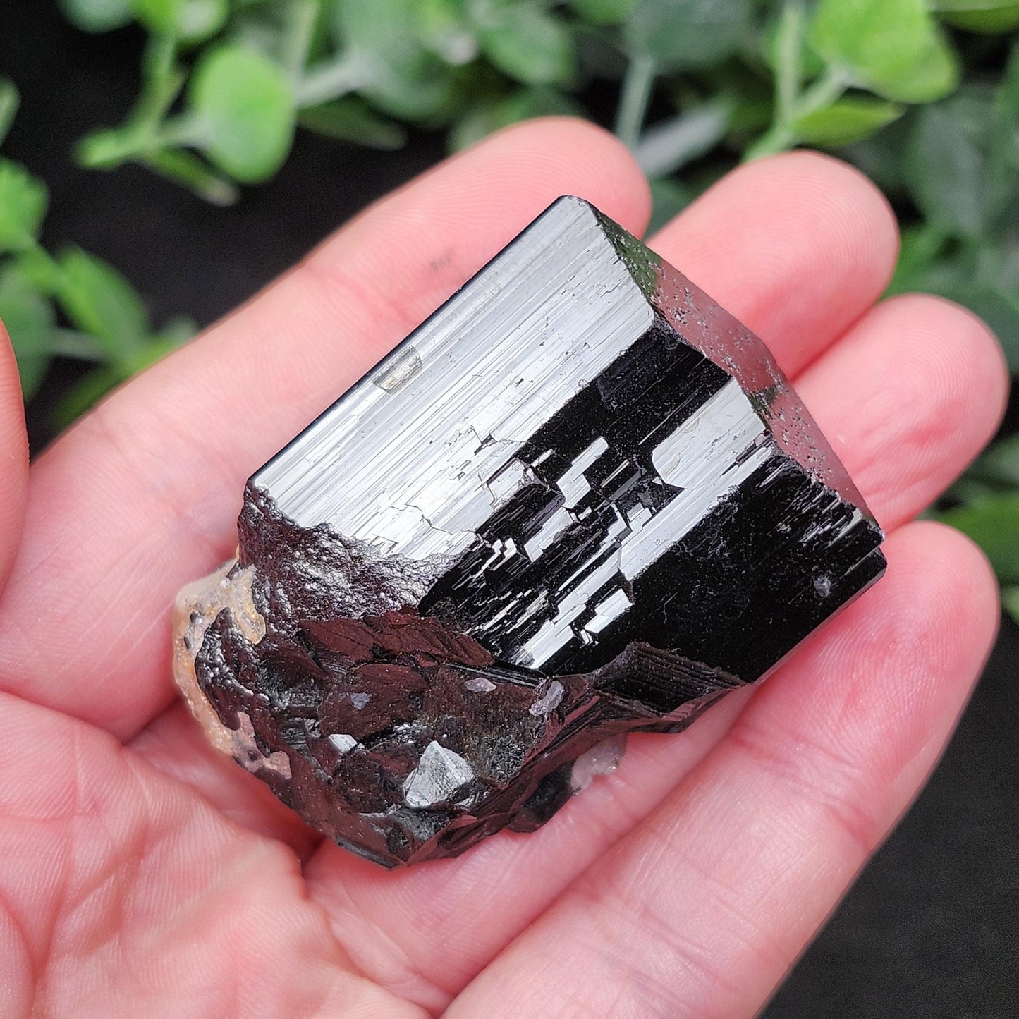 Hyalite Opal & Black Tourmaline 97g