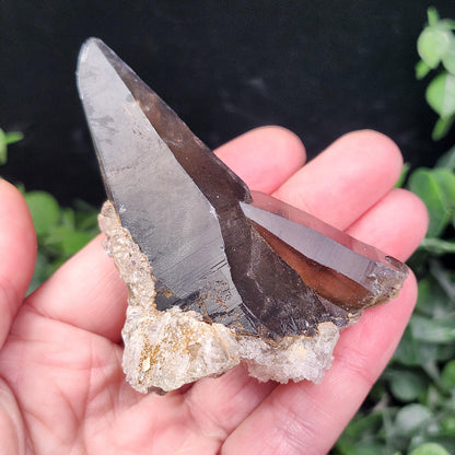 Hyalite Opal on Smoky Quartz Cluster 79g