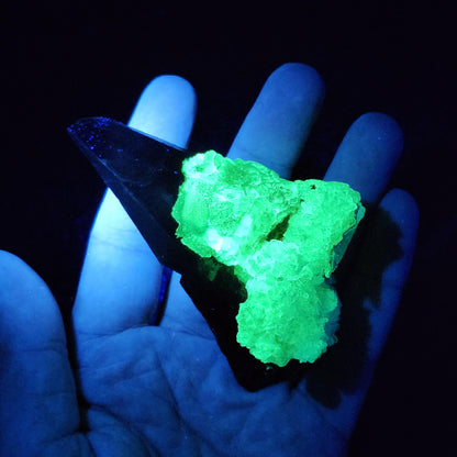 Hyalite Opal on Smoky Quartz Cluster 79g